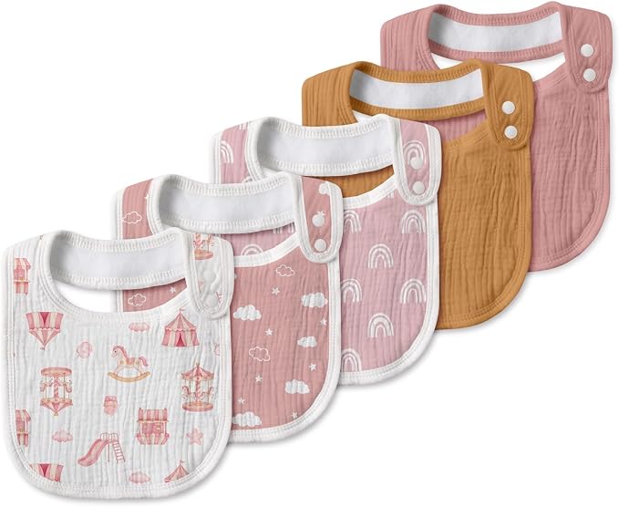Muslin Baby Bibs for Drooling and Teething, Bibs for Boys Girls - Image 2