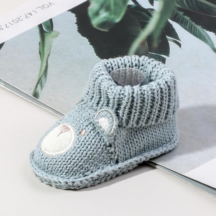 Infant Baby Boys Girls Knitted Booties Soft Cute First Walking Socks Shoes | - Image 4