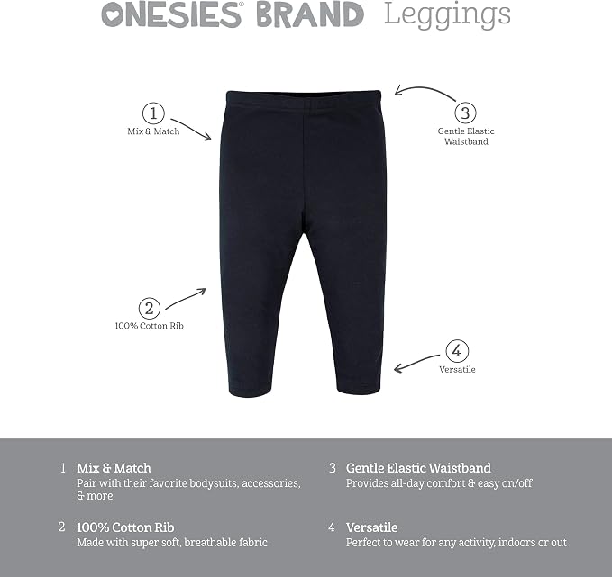 Onesies Brand Unisex Baby 3 Outfit Bundle Mix Match Pants Set - Image 6