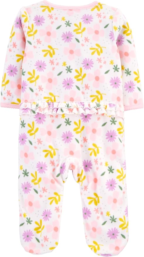 Simple Joys by Carter's Baby Girls' Cotton and Fleece Footed Sleep and Play - Image 2