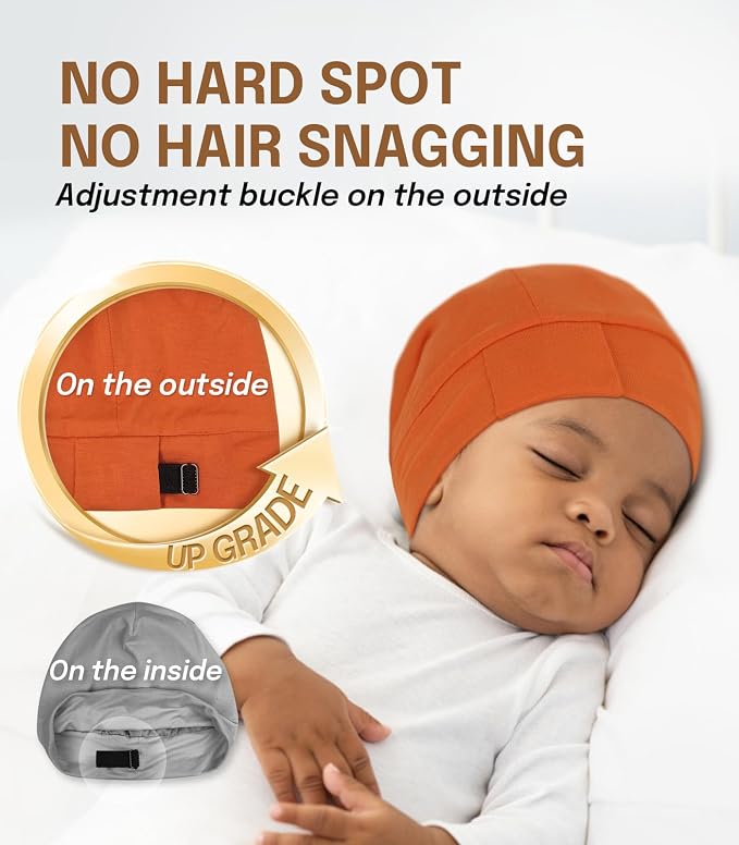 Fittia Baby Bonnet for 0-6 Months, Silky Satin Bonnet for Sleeping, Smooth for - Image 7