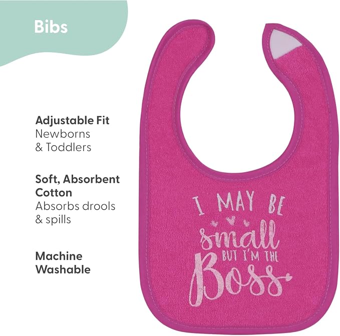 The Peanutshell Baby Girl Terry Bib Set of 8-100% Cotton, Absorbent Baby Bibs - Image 2