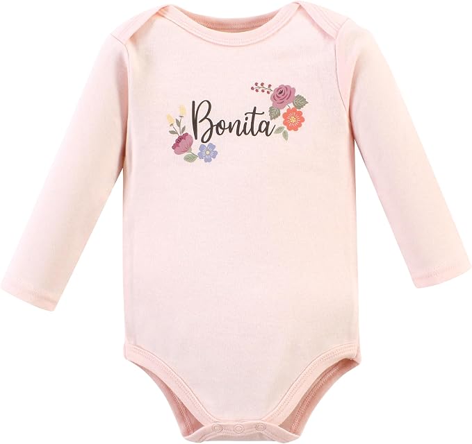 Hudson Baby Baby Girls' Cotton Long-sleeve Bodysuits 3-pack - Image 3