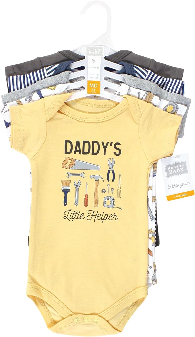 Hudson Baby Unisex Baby Cotton Bodysuits 5-pack - Image 2