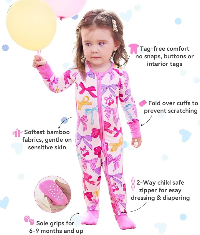 babee Reshinee Viscose Derived from Bamboo Baby Footie Pajamas Convertible - Image 2