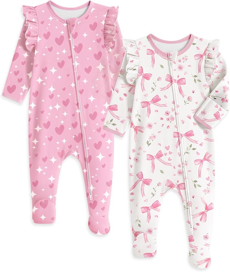 Yoofoss Baby Sleepers Baby Girl Clothes 100% Organic Cotton Pajamas by YOOFOSS