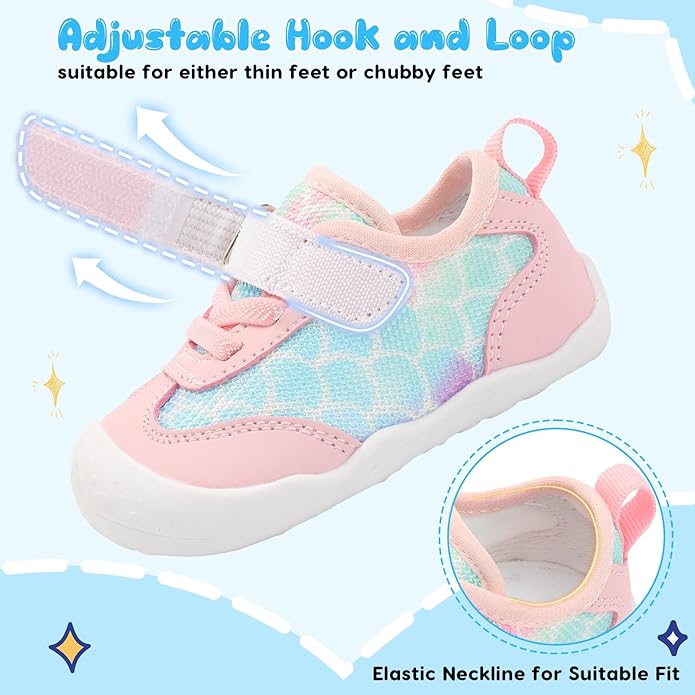 Scurtain Baby Shoes Boy Girl First Walking Shoe Infant Crib Breathable Sneakers Lightweight Barefoot Shoes for Babies