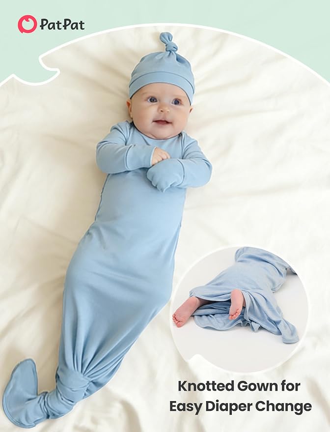 PATPAT Baby Sleeper Gown with Hat - Image 4