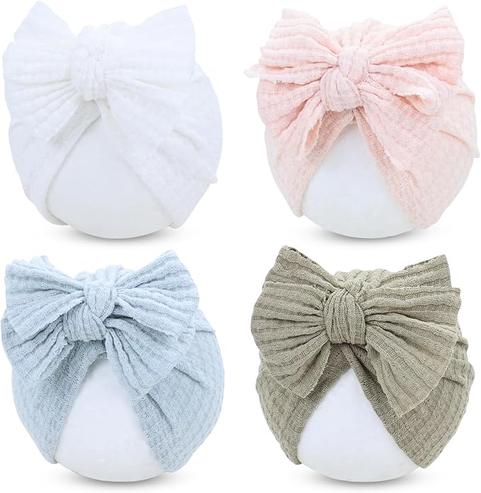 Cinaci 4 Pieces Baby Girls Turban Hats by Cinaci