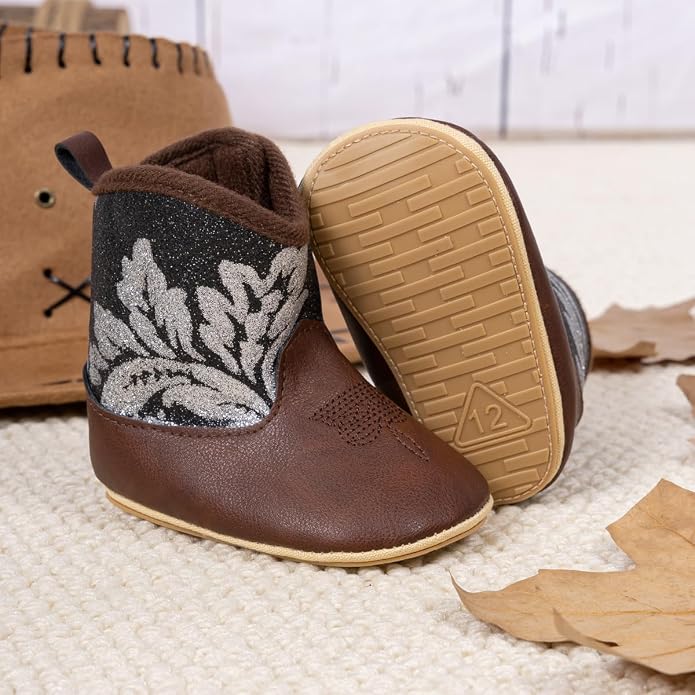 HsdsBebe Baby Boys Girls Western Cowboy Boots Infant Moccasins High Top Booties - Image 3