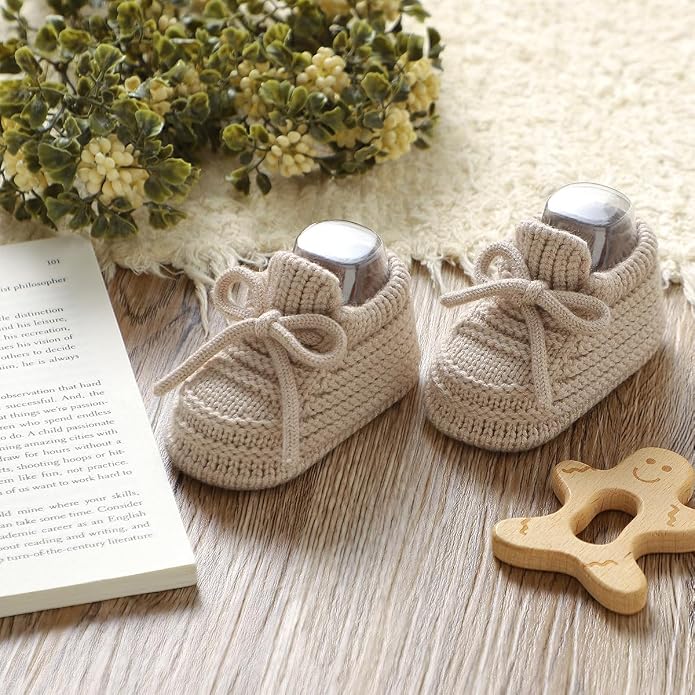 Neiwech Baby Booties Newborn Cozy Soft Warm Knitted Crib Shoes - Image 3
