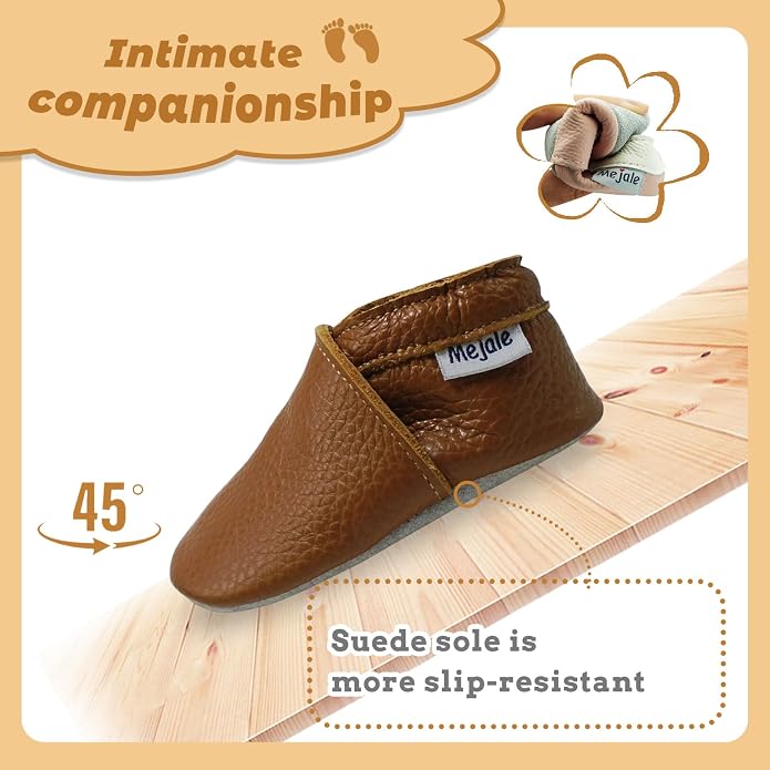 Mejale Baby Infant Toddler Shoes Slip-on Soft Sole Leather Moccasins Pre-Walkers - Image 3