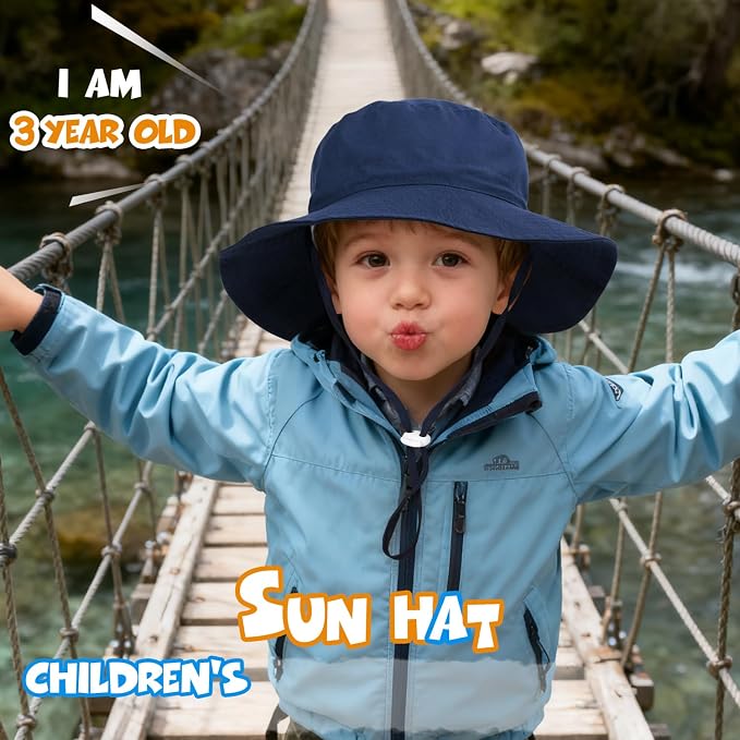 Baby Toddler Sun Hat, Boys Girls Adjustable Bucket Hat - Image 3
