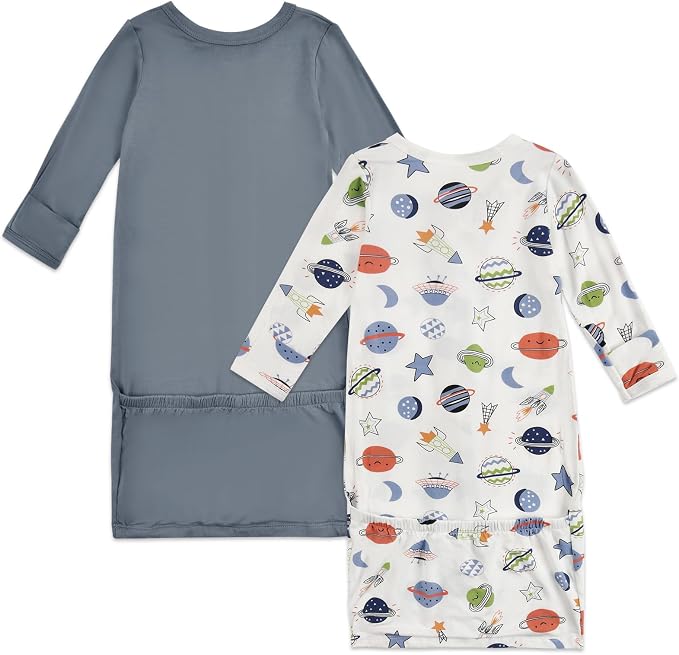Aablexema Baby Nightgowns Rayon of Bamboo 2-way Zipper - Image 3