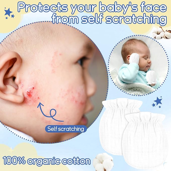 Baby Mittens Newborn No Scratch 0-6 Months - Image 3