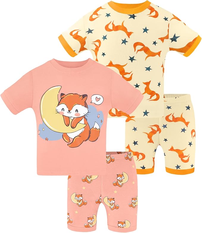 DAUGHTER QUEEN Girls Summer Pajamas Set 4 Pieces 100% Cotton Sleepwear Size 18 by DAUGHTERQUEEN