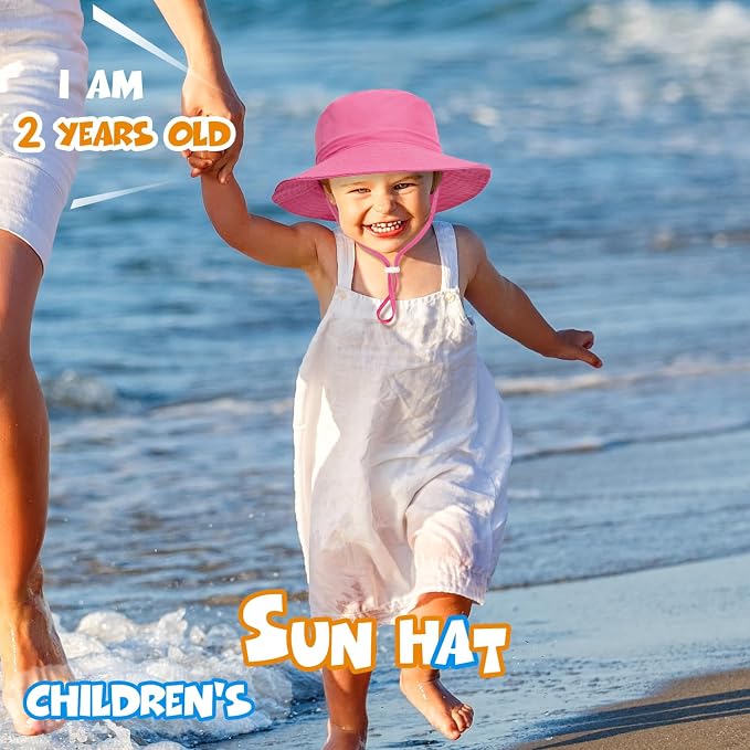 Baby Toddler Sun Hat, Boys Girls Adjustable Bucket Hat - Image 3