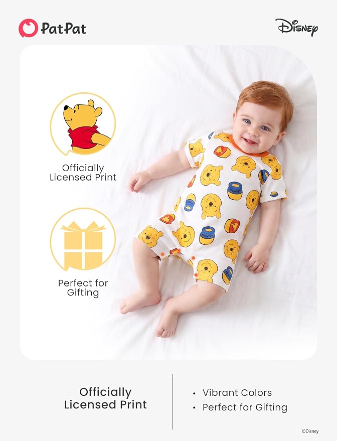 Disney Baby Boy's 2-Piece Romper and Sun Hat Outfit Set Newborn to Infant - Image 3