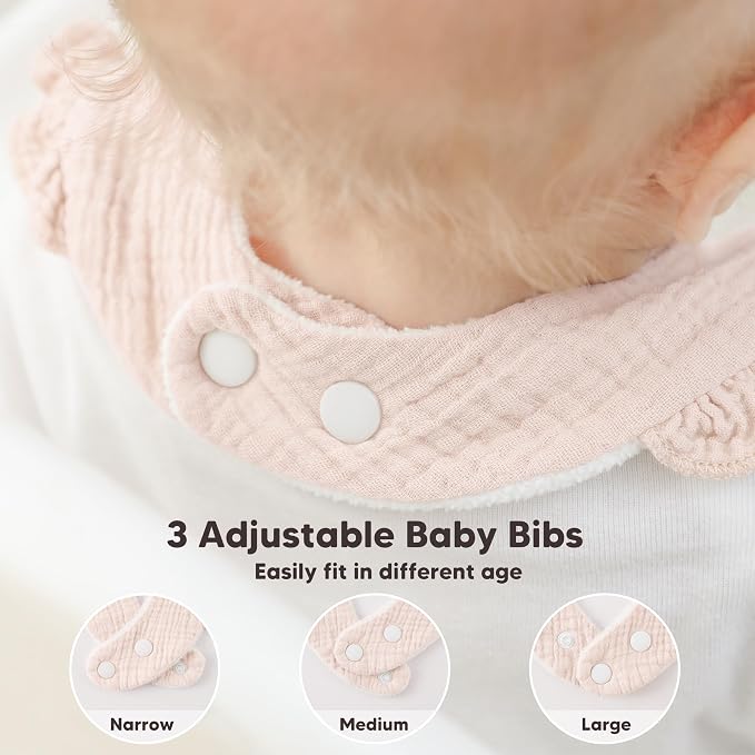 Bearmoss 8 Pack Muslin Baby Bibs - Image 5