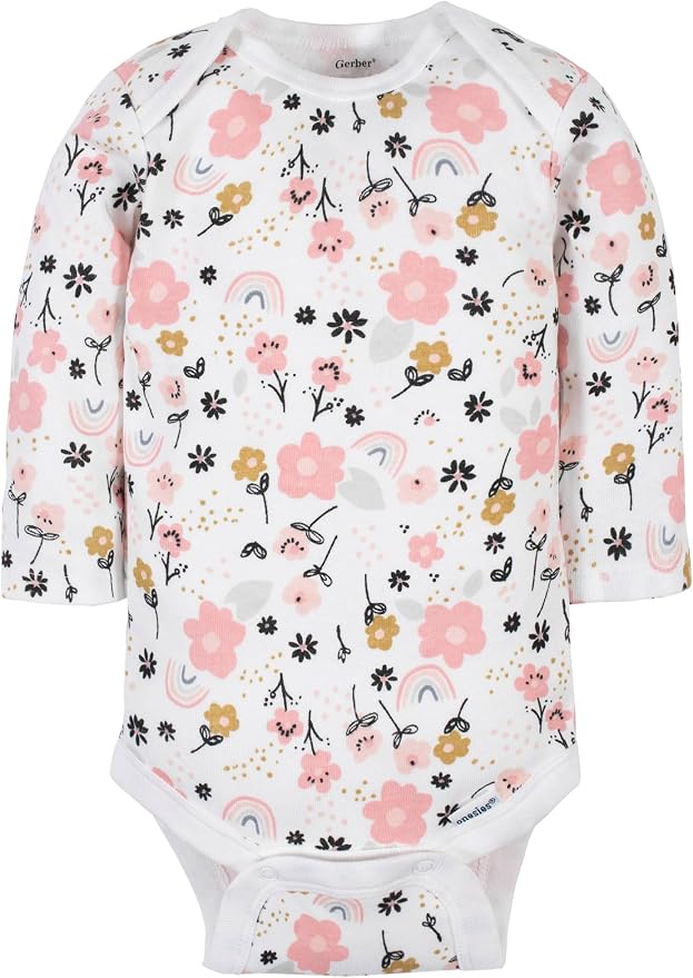 Gerber Baby Girls' 6-pack Long-sleeve Onesies Bodysuits - Image 4