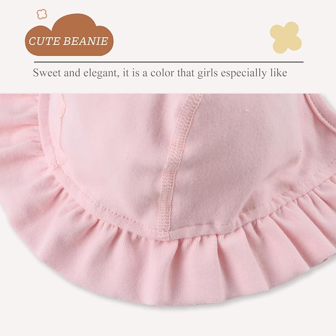 Lovely Baby Girl Hospital Hat Soft Cotton Newborn Beanie Winter Baby Hats - Image 5
