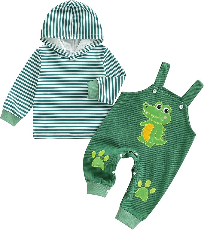 Infant Baby Boy Fall Winter Clothes Outfit Hooded Long Sweatshirt Pant Set by LIOMENGZI