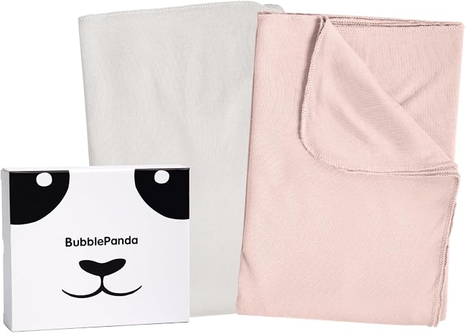 BubblePanda Rayon Made from Bamboo Newborn Swaddle Blankets 47"x47" 2-Packs | by Unknown