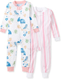Burt's Bees Baby baby-girls Sleepers, 100% Organic Cotton, One-piece Zip Up Footless Jumpsuit, Snug Fit Pajamas