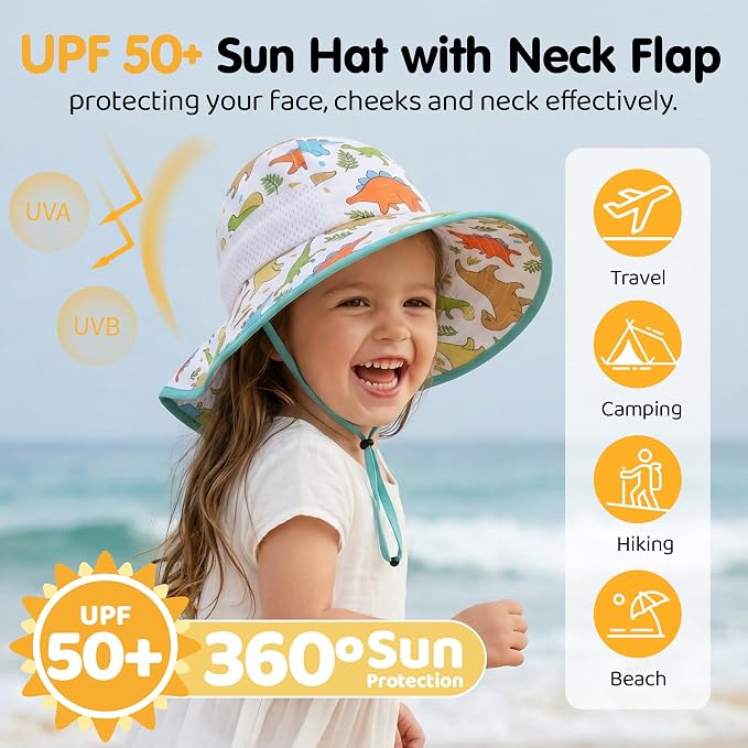 Baby Sun Hat with Neck Flap UPF 50+ - Image 2