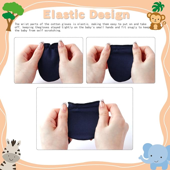 Baby Mittens 0-6 Months No Scratch 100% Cotton Gloves - Image 4