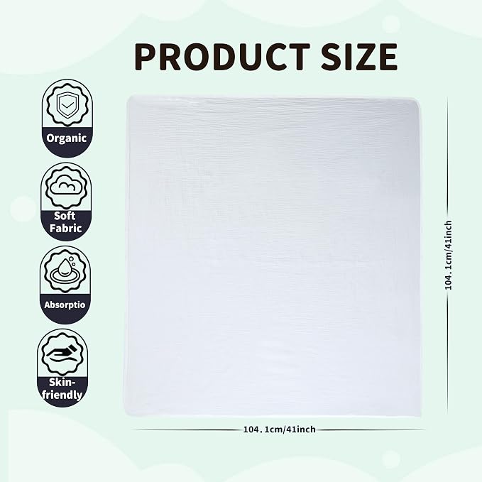 Muslin Swaddle Blankets for Newborn, 2 Pack Breathable Soft Receiving Blanket - Image 4