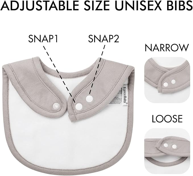 10 Pack Cotton Snap Bibs for Baby Boy Girl, Super Soft Drool Bibs for Teething - Image 5