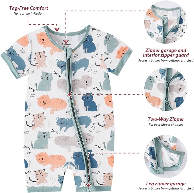 OPAWO Bamboo Sleepers for Baby Boy Pajamas Bamboo Pajamas Baby Romper 0-24M | 2 - Image 5