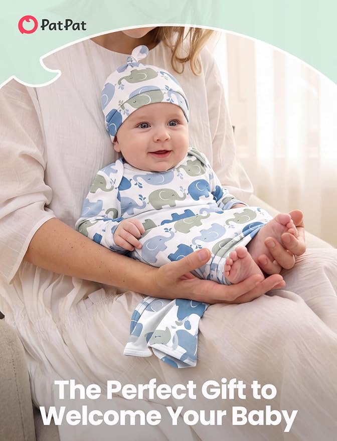 PATPAT Baby Sleeper Gown with Hat - Image 2