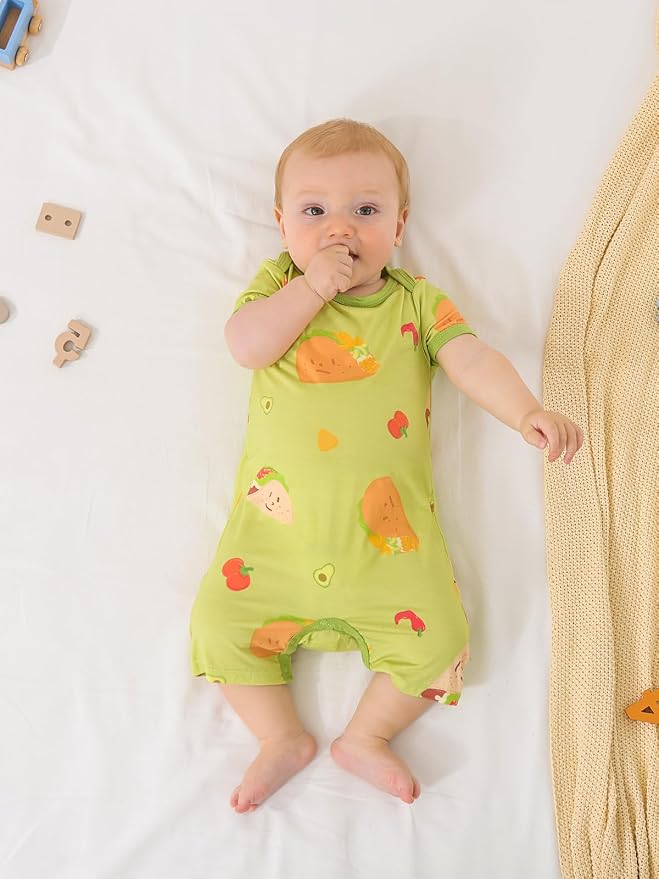 GUISBY Baby Rayon Romper Pajamas, 0-24M | Silky Soft Feel，Snap Closure，Footless - Image 6