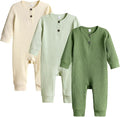 Bafeicao Baby Boy Girl 2/3 Pack Solid Romper Ribbed Short/Long Sleeve | by Bafeicao