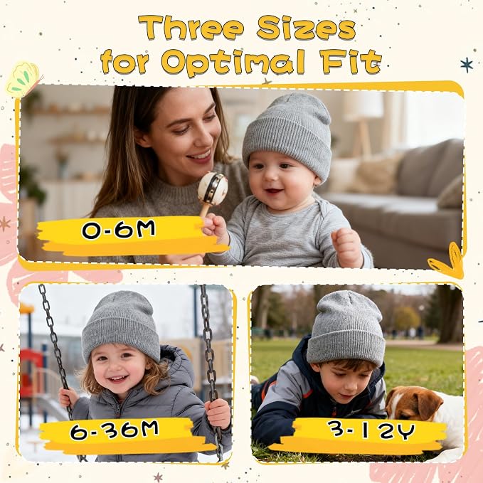 ZOORON Toddler Beanie Baby Kids Beanies Warm Winter Hat Knit Skull Cap - Image 2