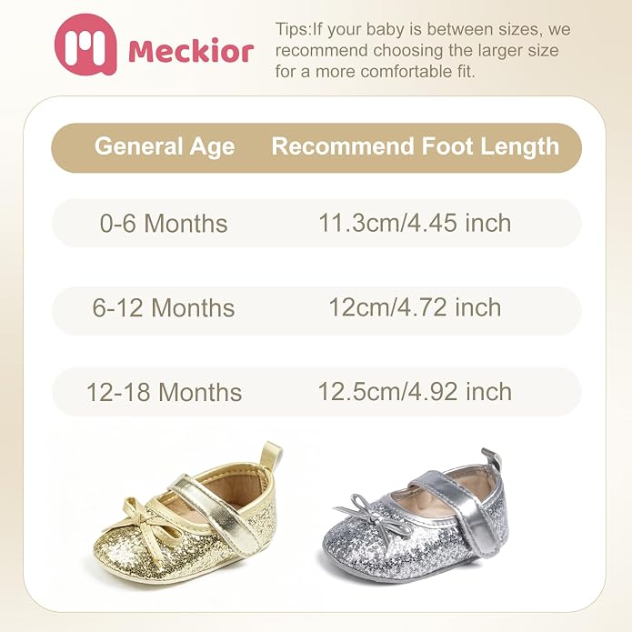 Meckior Infant Baby Girls Soft Sole Bowknot Princess Wedding Dress Mary Jane - Image 4