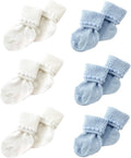 Nurses Choice 6 Pairs Stay-On Baby Socks, Soft Bubble Cuff Cotton Booties 0–3 by NursesChoice