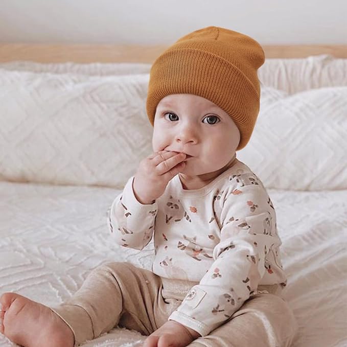 DRESHOW BQUBO 3 Pack Baby Beanies Toddler Kids Winter Hats Soft Knit Hat - Image 4