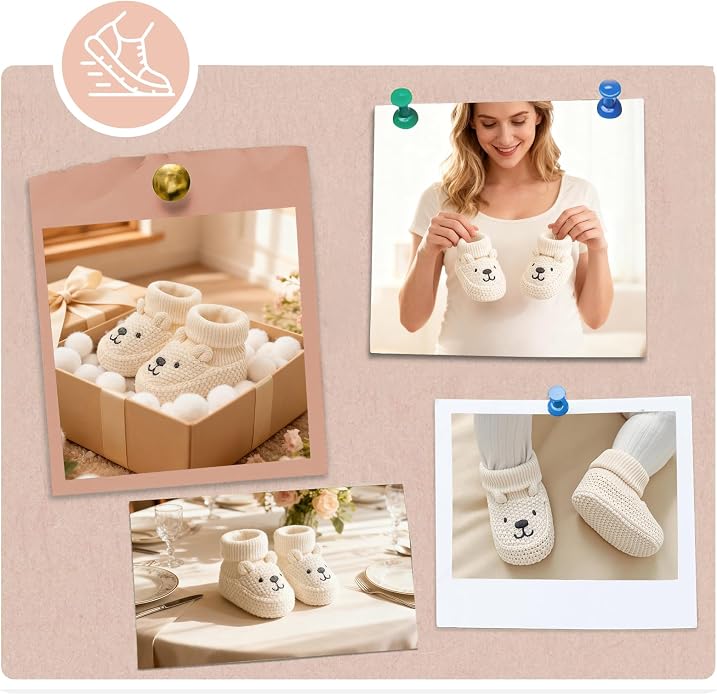 Newborn Shoes Knit Soft Baby Sock Booties - Image 6