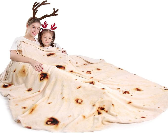 mermaker Burrito Tortilla Taco Blanket 80 inches by Mermaker