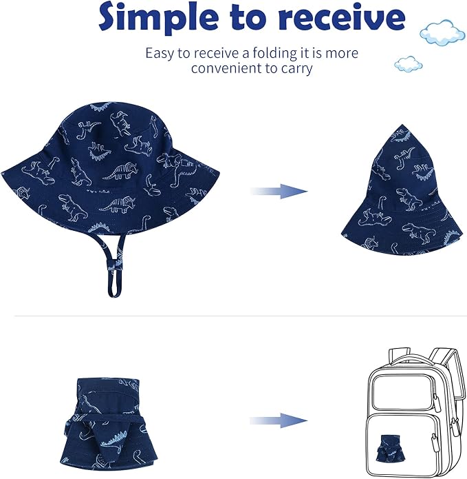 Durio UPF 50+ Baby Sun Hat Wide Brim Toddler Bucket Hats - Image 5