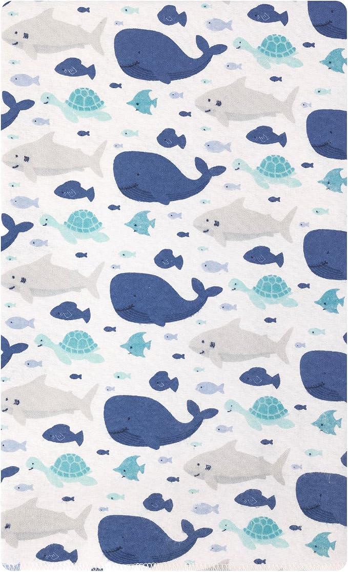 Hudson Baby Cotton Flannel Burp Cloths 10-Pack, Sea Friends, One Size - Image 3