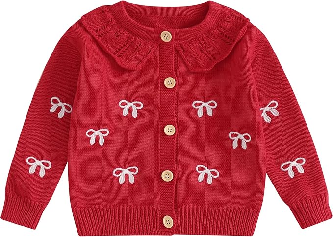 Baby Girl Cardigan Long Sleeve Button Up Sweater Toddler Girl Fall Outfits by Faithtur