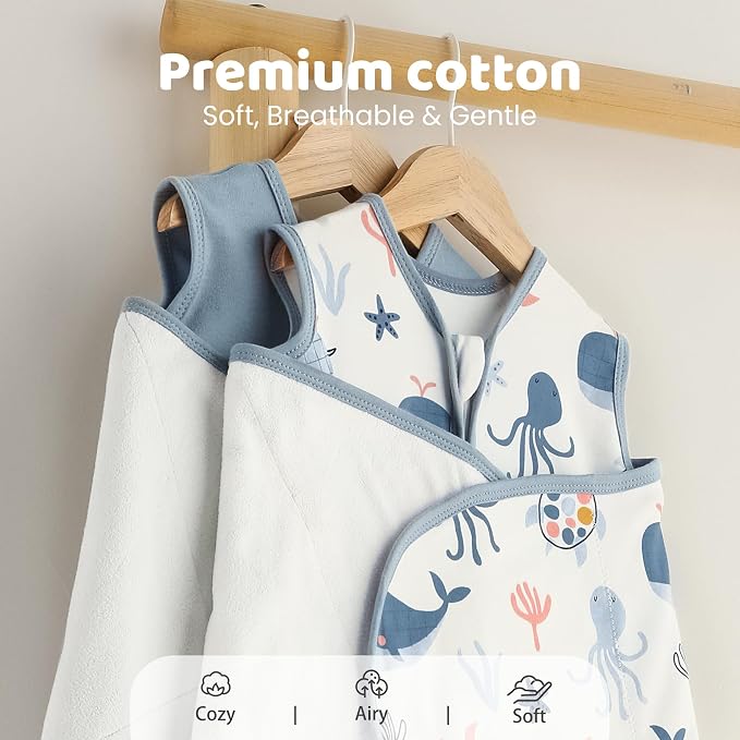Baby Swaddle Sleep Sack 3-6 Months, Cotton Swaddles - Image 7