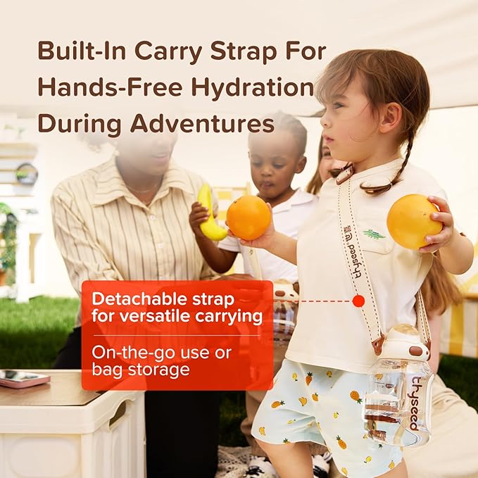 thyseed Toddler Water Bottle with Straw Cups Spill Proof School Kids Sports No Spill Children Leak Proof Travel Drinking Cup Dishwasher Safe BPA Free 2+ Year Old Boy Girl Child 24oz/700mL 1 PCS