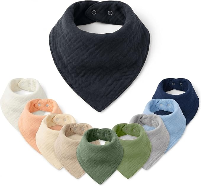 Mère & Moi Muslin Baby Bandana Bibs – 100% Cotton, Soft & Absorbent Drool & by M%C3%A8reMoi