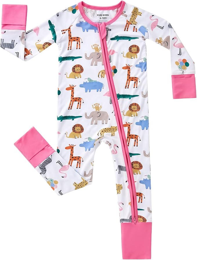 pureborn Baby Sleeper Viscose from Bamboo Zipper Footies 0-24 Months by pureborn