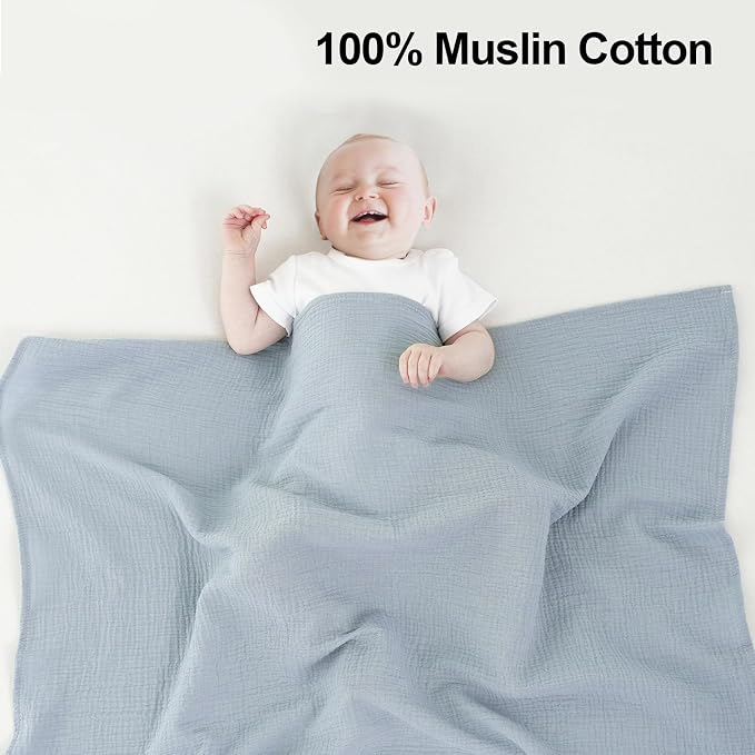 3 Pack Muslin Swaddle Blankets - Image 7